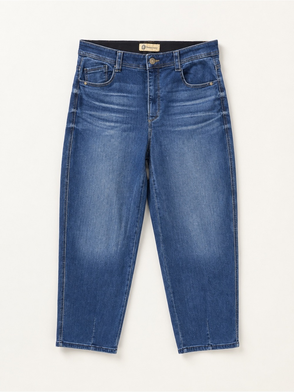 Democracy Ab Solution Jeans Size 12 Medium Wash Slim Straight Crop 26” Inseam